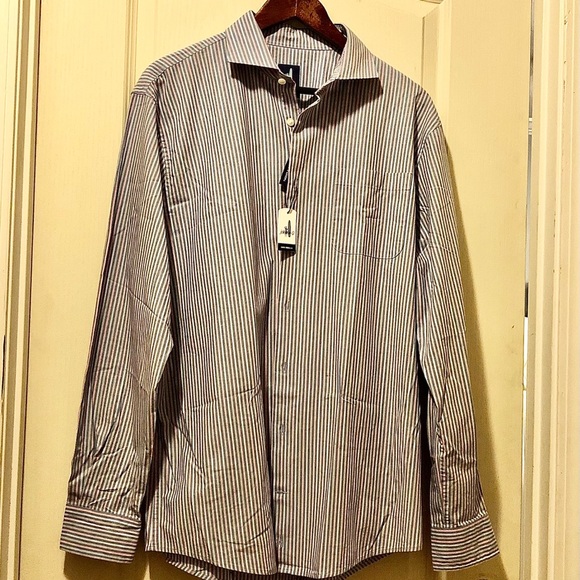 Johnnie O - Men’s Striped Button Up Dress Shirt - Picture 4 of 13